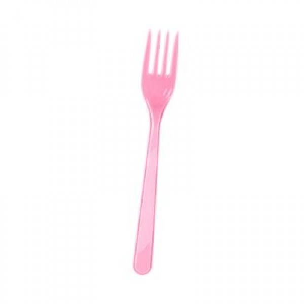 PEMBE PLASTİK ÇATAL